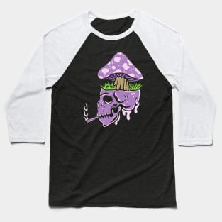 Purple Skull Mushroom Baseball T-Shirt